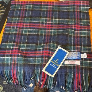 Pendleton Navy, Green & Red Tartan Wool Scarf